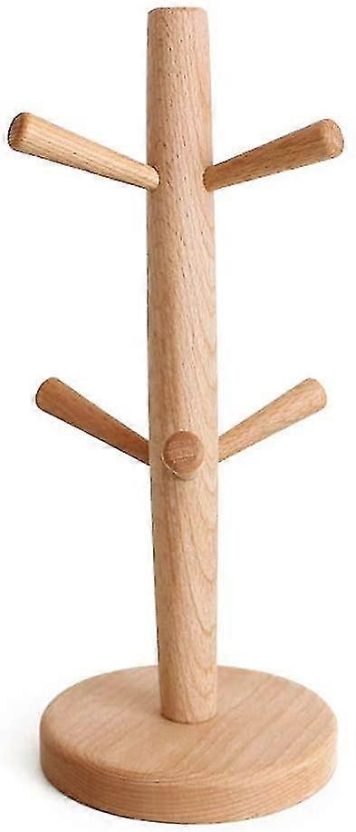 Cup Holder Wood, Can Hold 6 Cups, Cup Rack Cup Stand, Height: Approx. 31cm