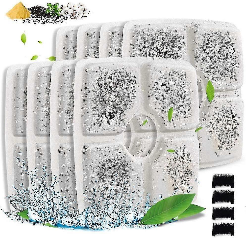 Pet Fountain Filter Set, 8 Pack 3 Triple Filtration System Replacement Cat Water Fountain Filters For 84oz/2.5l Automatic Pet Fountain Cat Water Fount