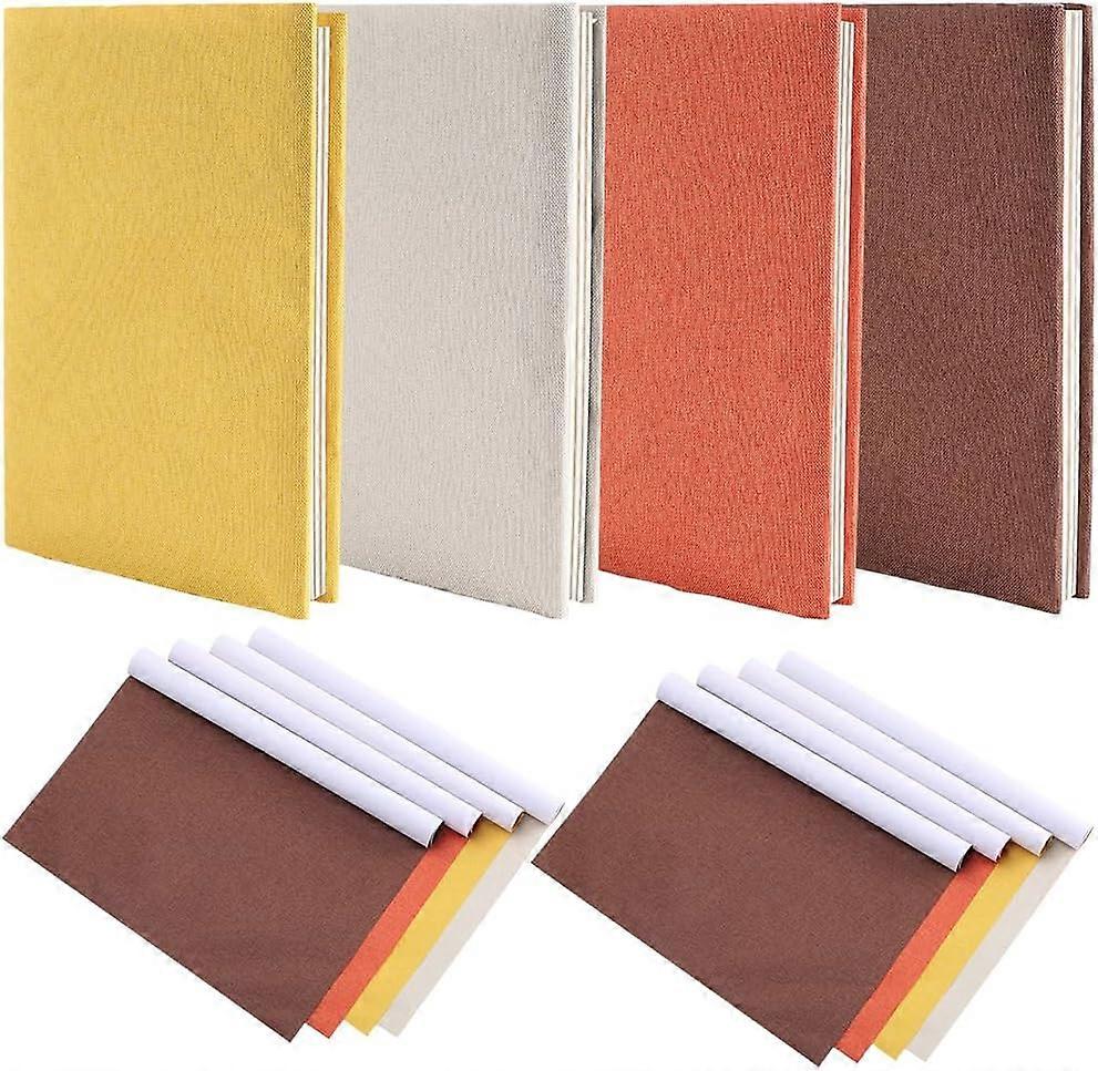 8Pcs 109.6x11.8 Linen Book Cloth 4 Color for A5-A8 Books Binding Fabric Surface Paper Backed Bookcover Book Album Scrapbooking Archival DIY Covering P