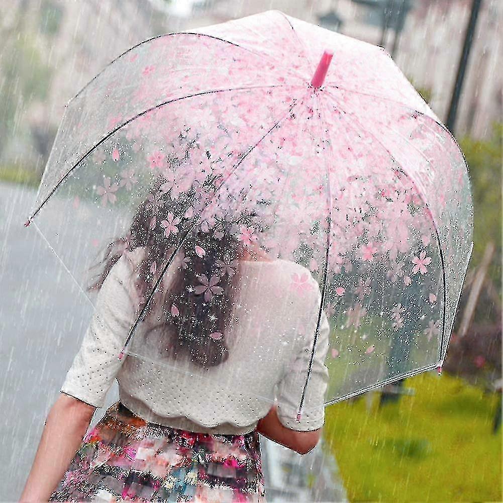Bubble Umbrella Girls,kid,adultdome Shaped Stick Rain Umbrella Sakura