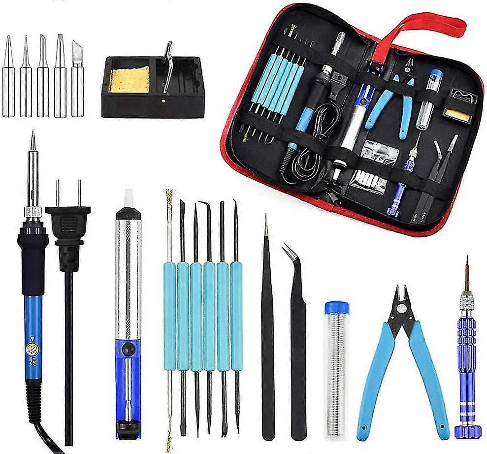 Soldering Iron Kit, 60w Adjustable Temperature Soldering Tool For Electronics