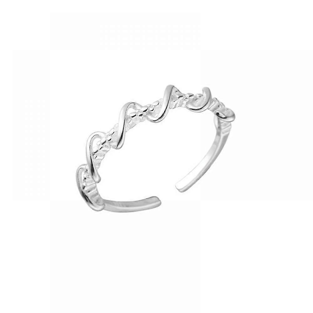 Braided line ring, S925 sterling silver smooth ring, versatile ring, simple and compact ring