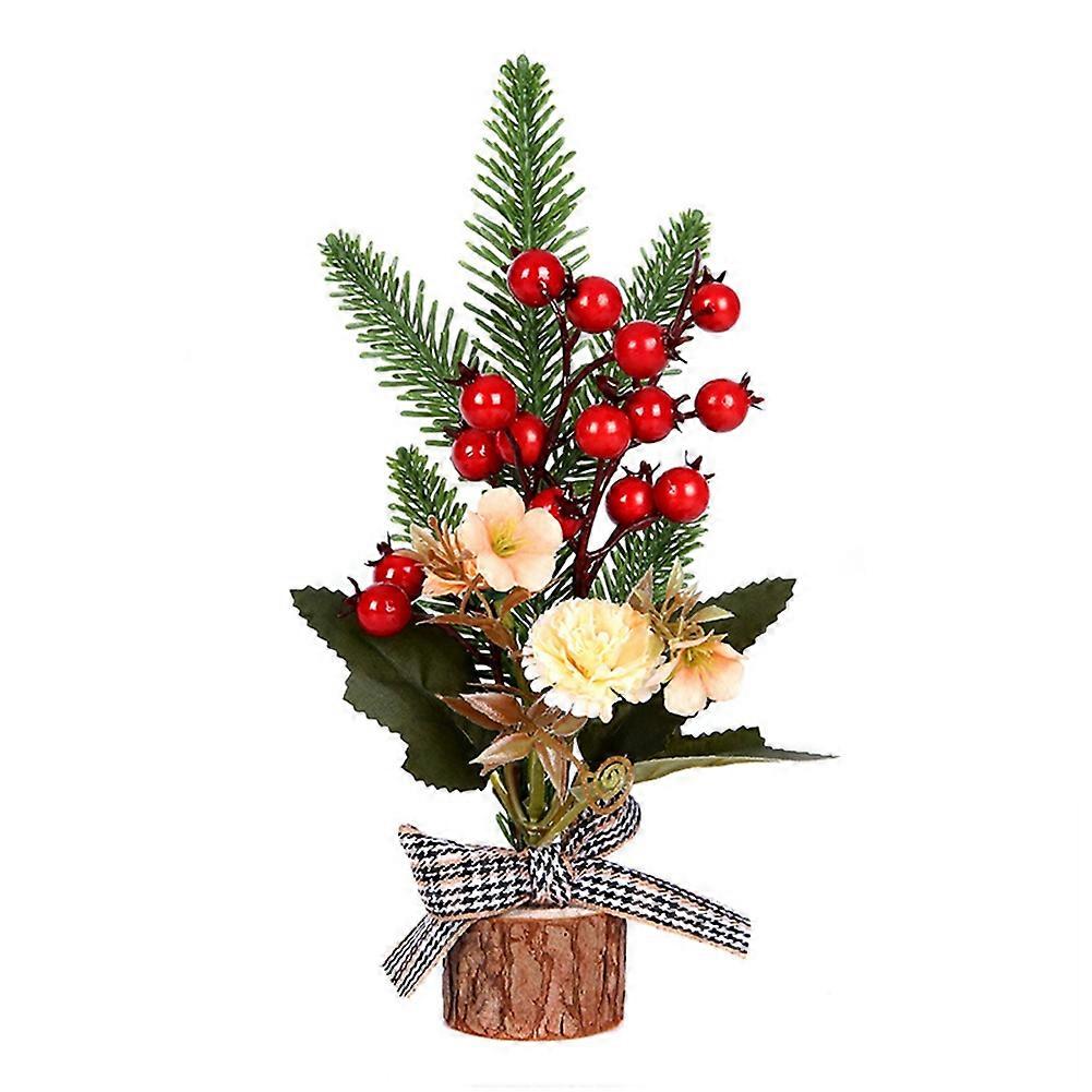 Holiday Fake Tree Branch Berry Flower Christmas Showcase Ornament Desktop Decor KAESI
