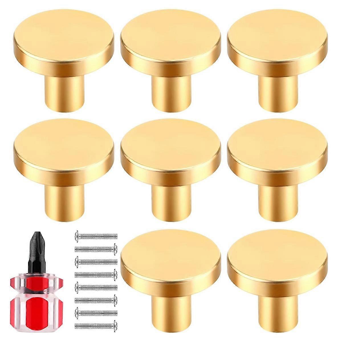 8pcs Cabinet Knobs,Round Dresser Pull Knob Wardrobe Pull Door Handle with 8 Screws Drawer Pulls Kit