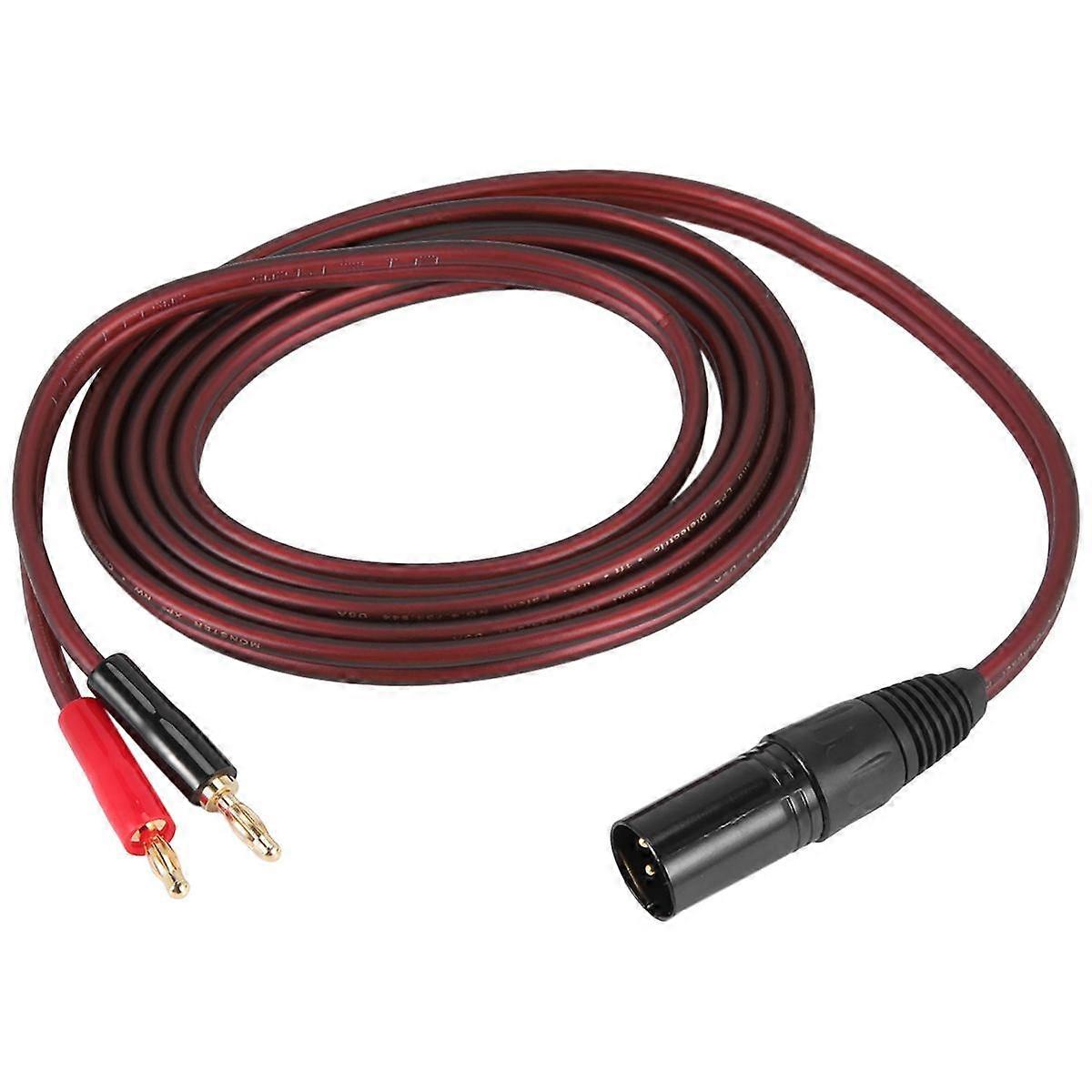 XLR to Banana Speaker Cable,XLR 3 Pin Male to Dual Banana Plugs Audio Cable, Gold-Plated 4mm Plug t