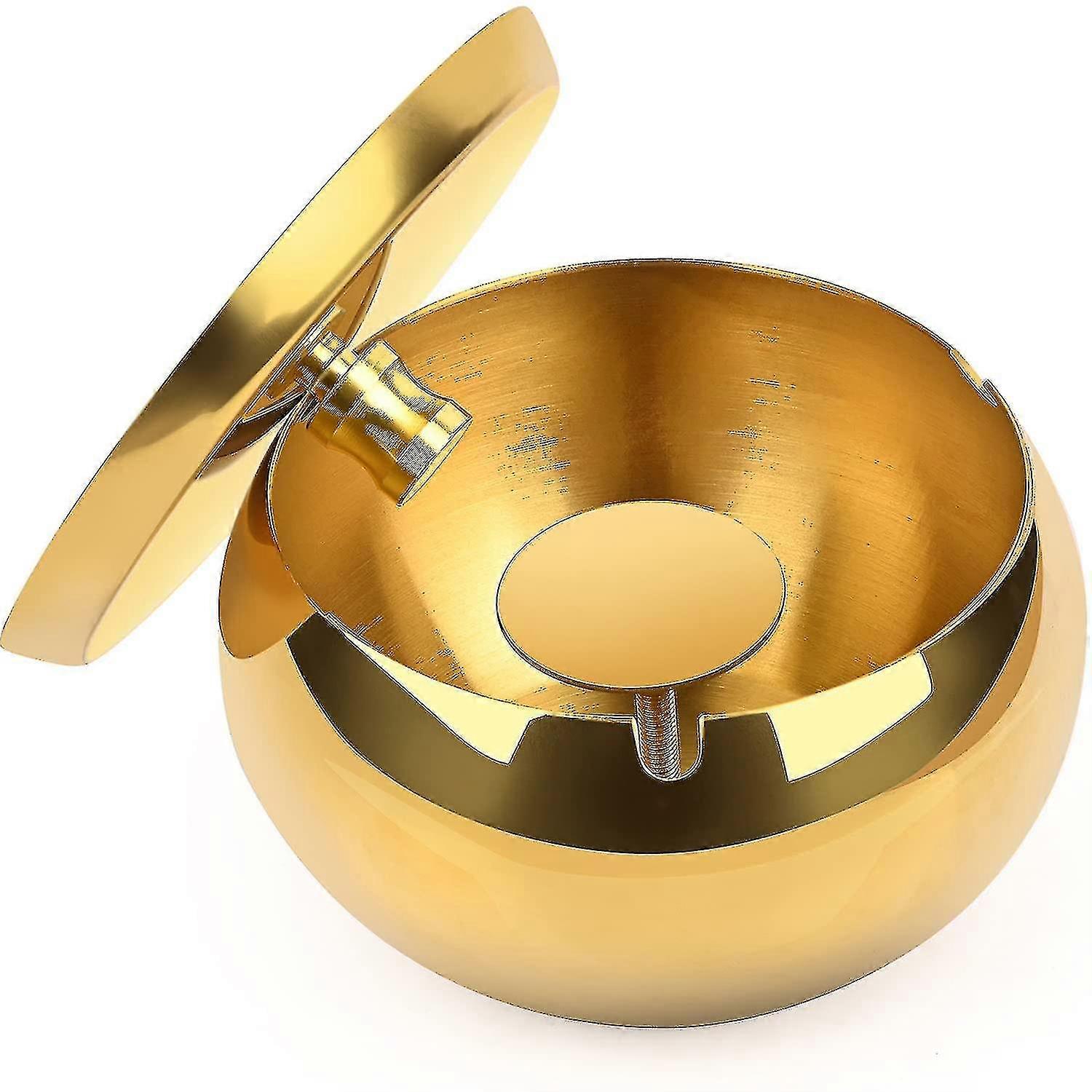 منفضة سجائر ، منفضة سجائر خارجية كبيرة Xxl ، منفضة سجائر فائقة المقاومة ، ذهبي