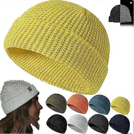 Reflective Beanie for Women Men,Flex Reflective Beanie Hat,Warm Knitted Hat, Stay Warm and Visible, Suitable for Christmas Gift