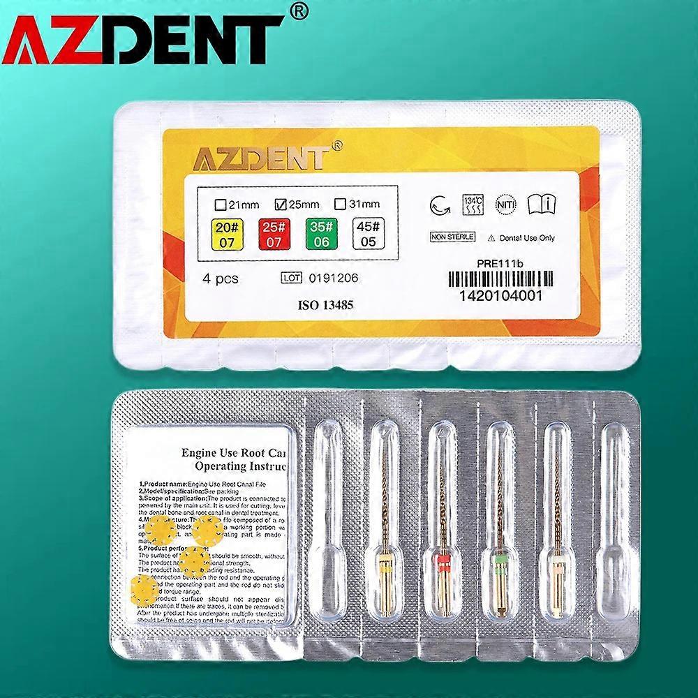 HaKeLai 1Pack Dental Reciprocating Endodontic Root CanalNiti Primary File 25mm 4Pcs/Pack 24#25#35#45#