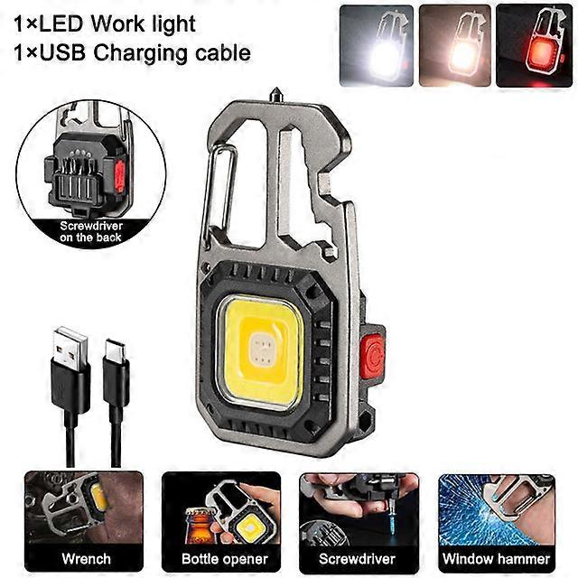 Outdoor Camping Light Portable Keychain Flashlight LED Work light Emergency Flashlight Lamp With Magnetic Bottle opener Flashlig