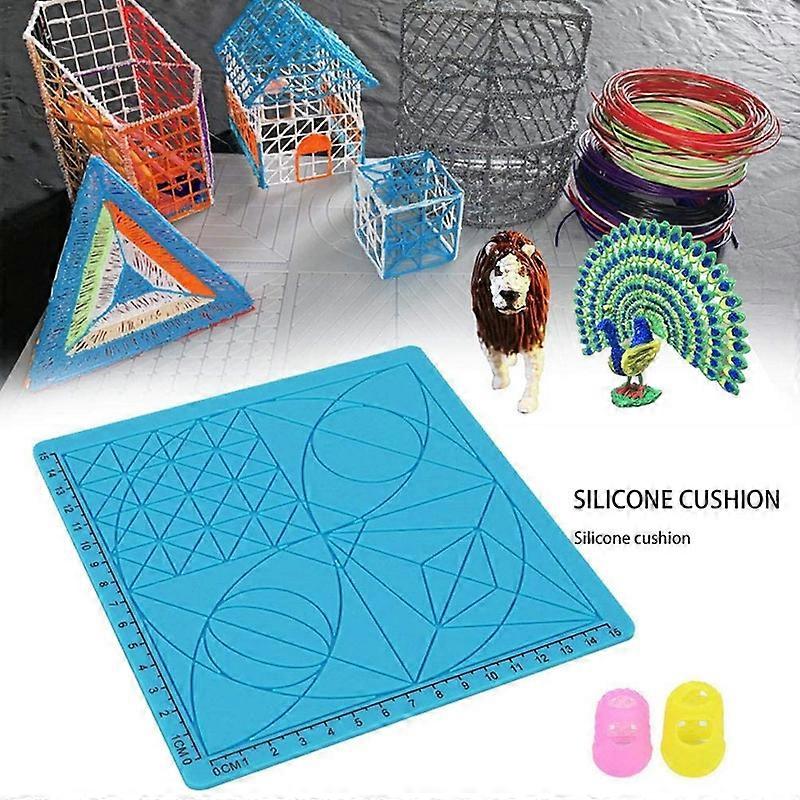Transparent 3D Pen Mat 6x 6 Inches with Fuse and Join Area - Flexible Two-Sided Heat-Resistant Silicone - 3D Pen Accessories Compatible with Stencils