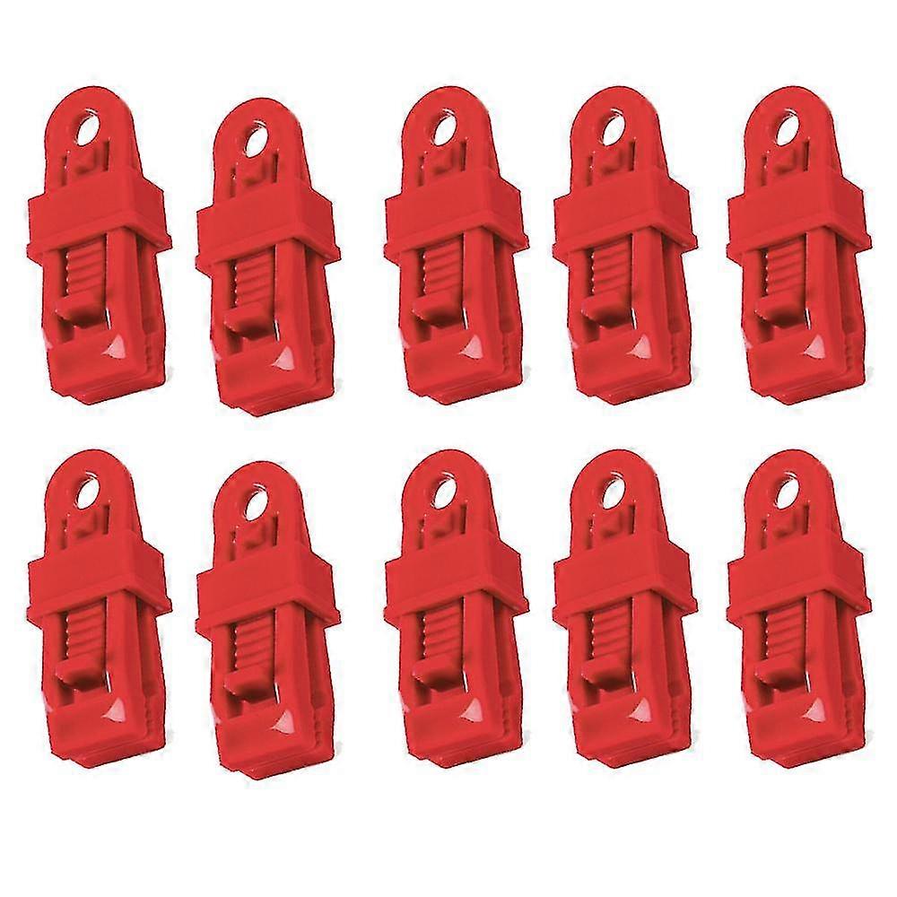 10Pcs Heavy Duty Tarp Clips , Multi-Purpose Awning Clamps Set with Strong Lock Grip for Holding red