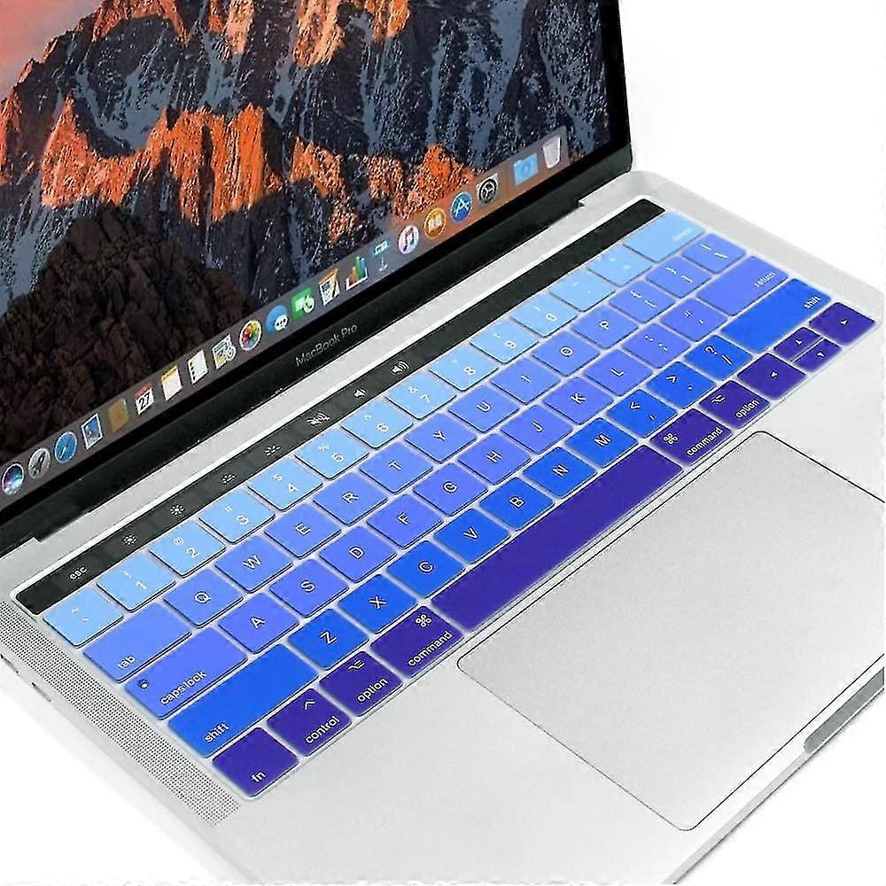 Blue Gradient Keyboard Cover Ultra Thin Keyboard Protector Skin Compatible With Macbook Pro With Touch Bar 13-inch 15-inch
