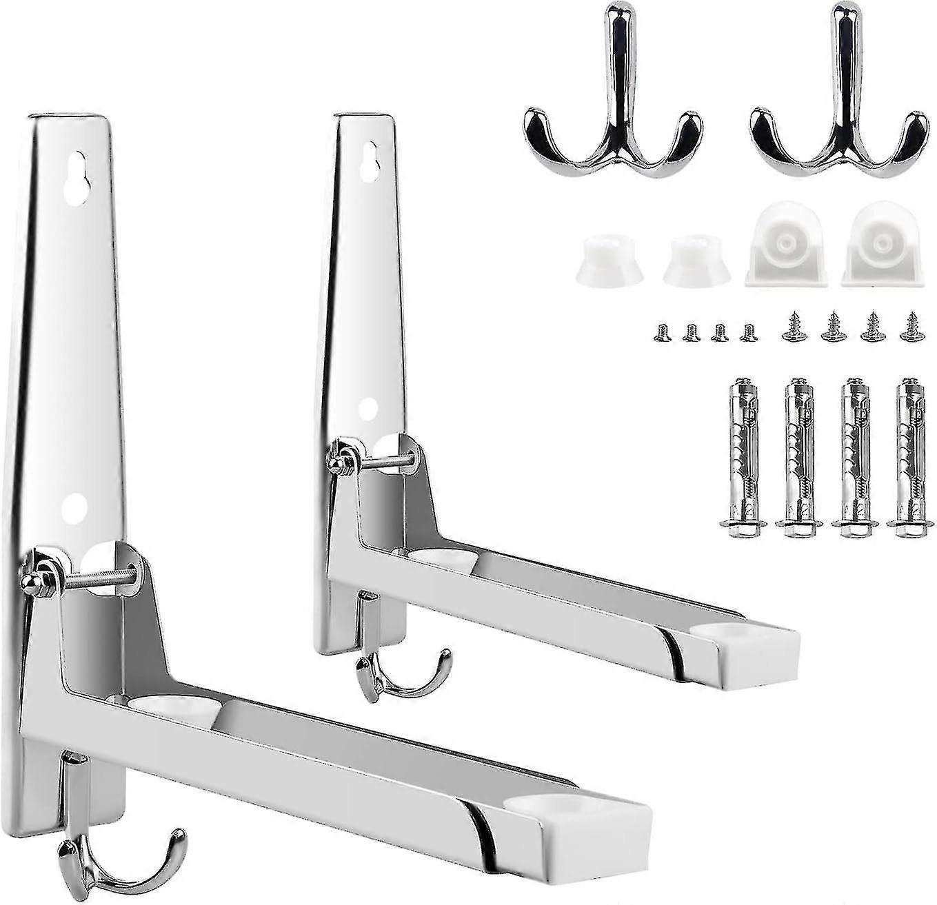 Microwave Wall Bracket, 304 Stainless Steel, With Hook, Foldable And Telescopic, Maximum Load 40 Kg, Silver