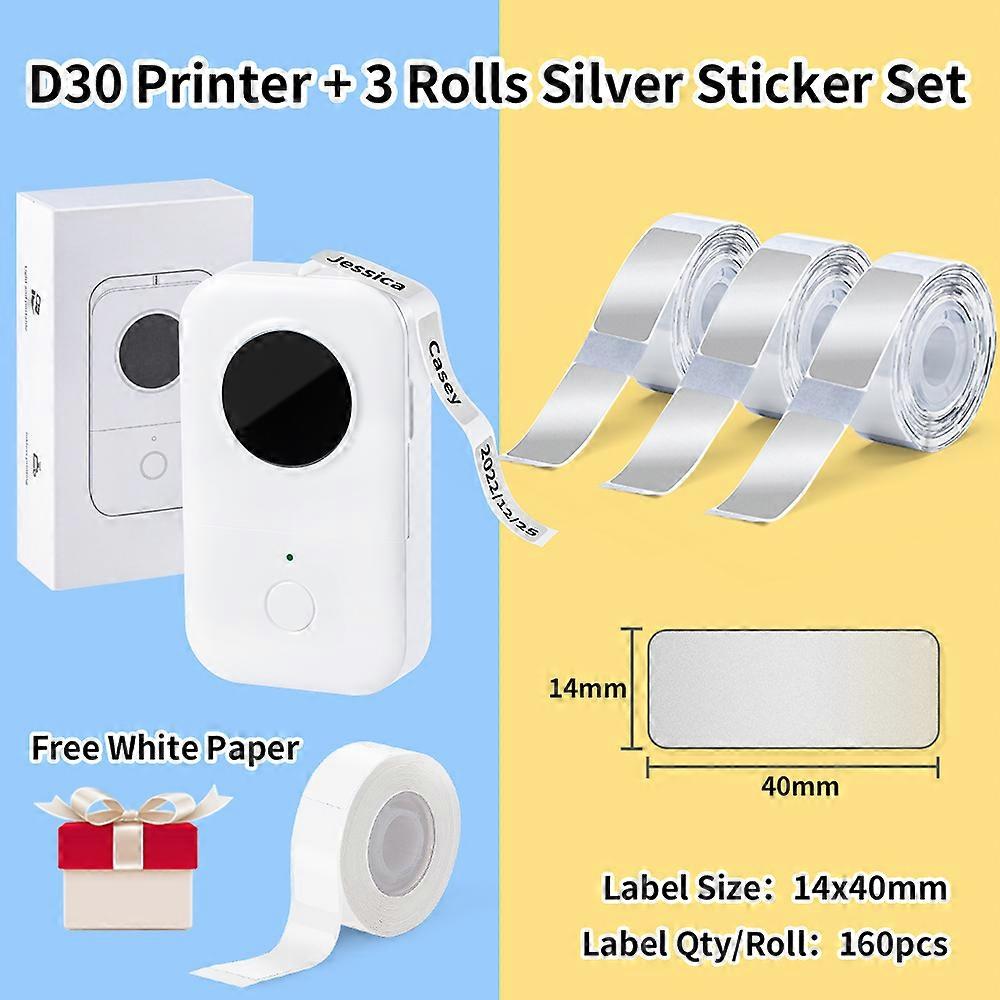 Wireless Thermal Label Printer for labeling Portable Bluetooth Label Printer Sticker Mini Labeler Multiple Template  D30