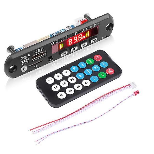 KEBIDU Bluetooth 5.0 MP3 Decoder Board DC 9V-12V FM Radio Module Wireless Car Music Player Support USB AUX TF Card Car Kit