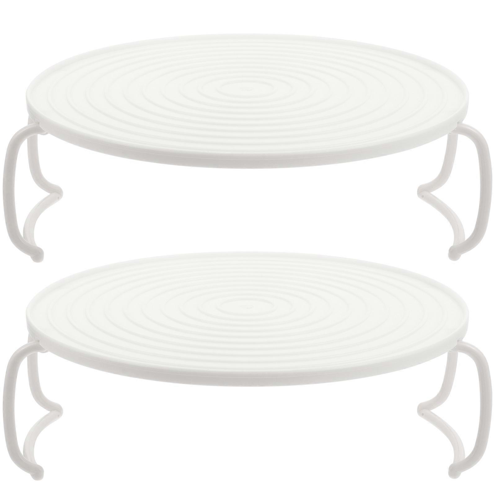 2pcs Rouded Mircrowave Oven Rack Layered Steaming Tray Kitchen Accessory