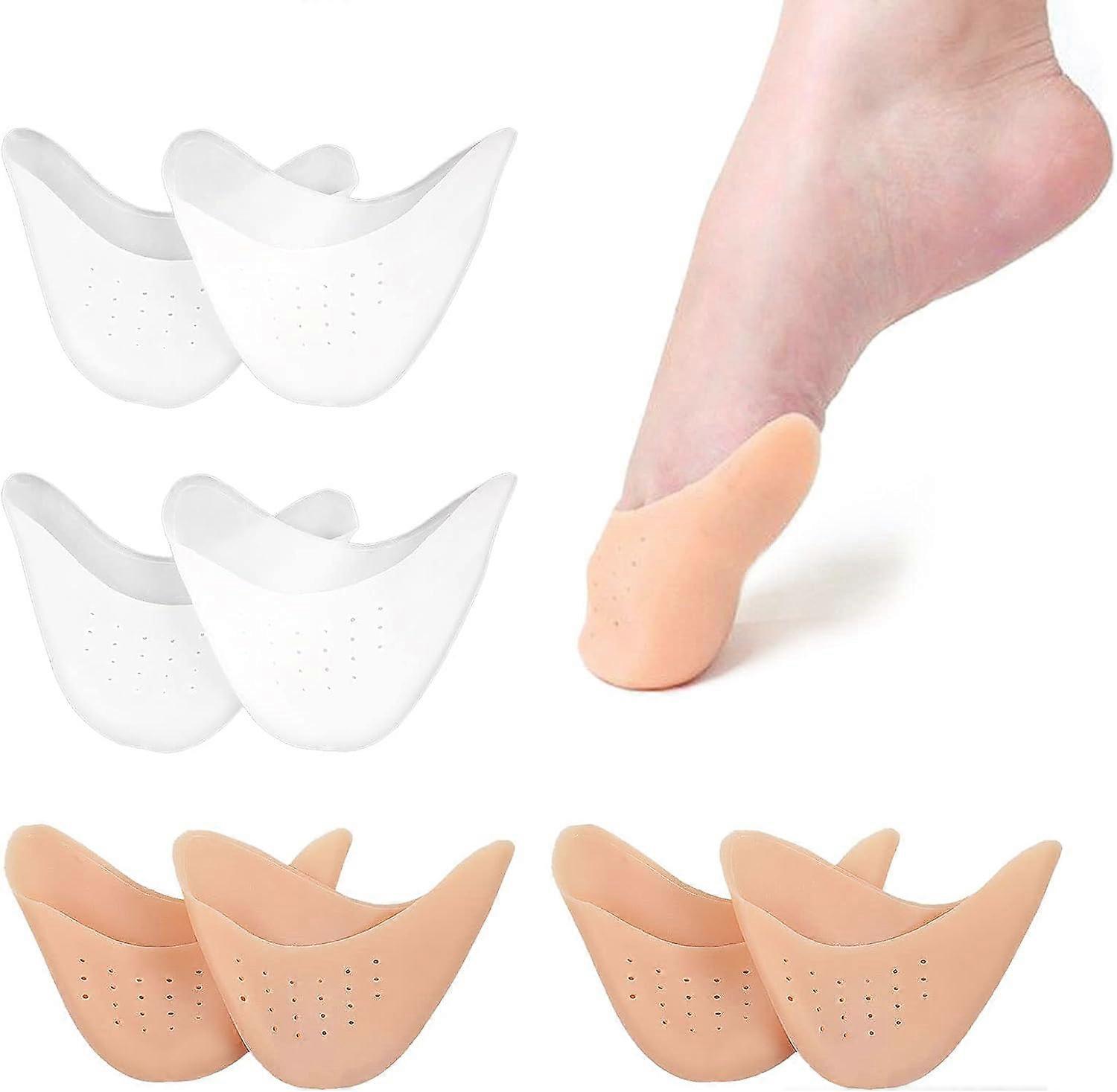 4 Pairs Toe Protectors, Protective Toe Caps, Soft Tiptoe Protector, Prevent Calluses and Blisters on Tiptoes
