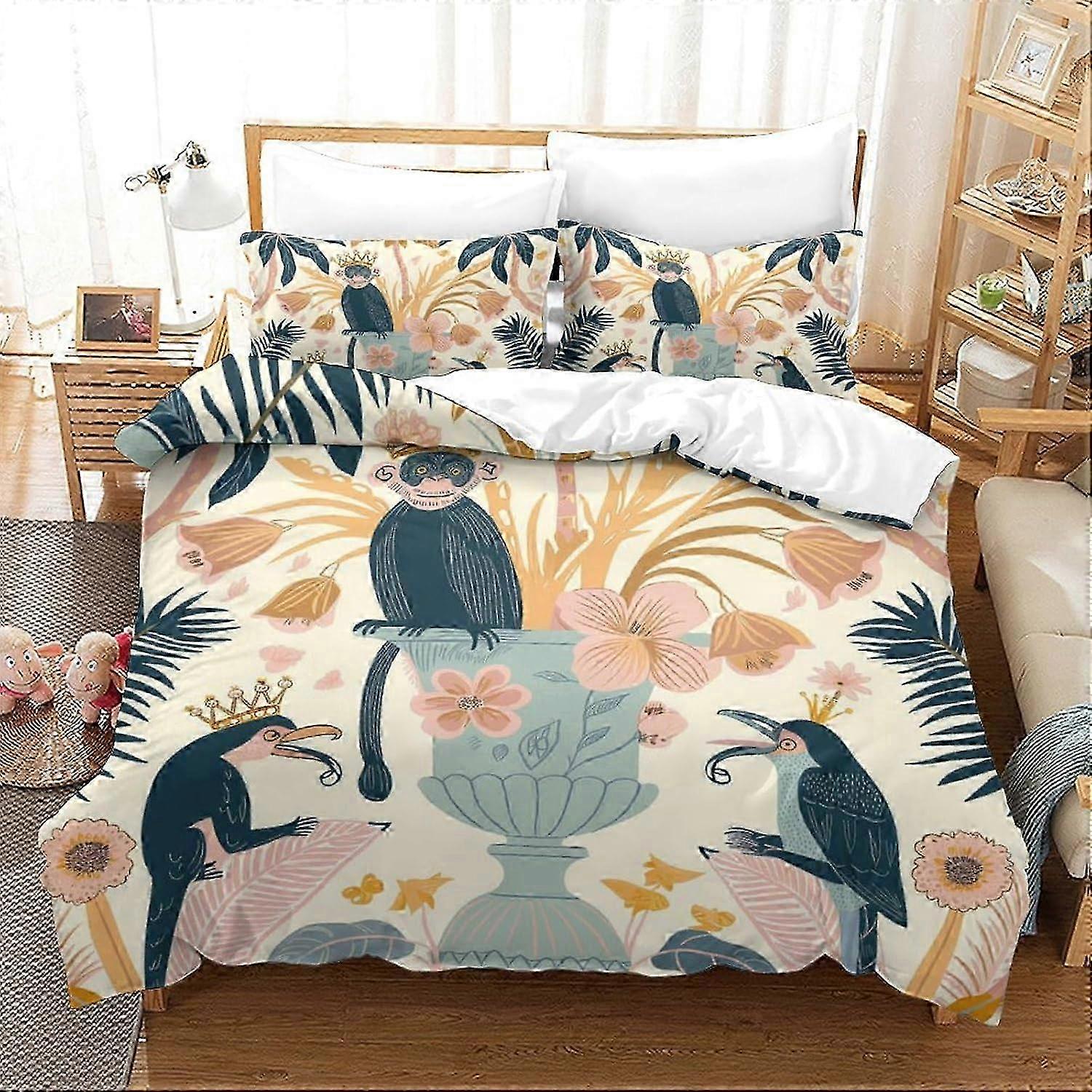 J1540 Bed Sheets Bedding Set 3D Mickey Mouse Duvet Cover Set for Boys Teenager 3 Pieces Cartoon Pattern Comforter Cover Quilt Cover with Pillowcases B