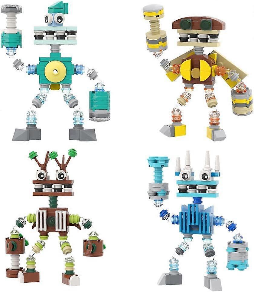 My Sing Monsters Wubbox Building Block Set, 4 in 1 Monsters Chorus Singing Anime Game Model Toys Collectible Building Kit Gift (309 Pcs)