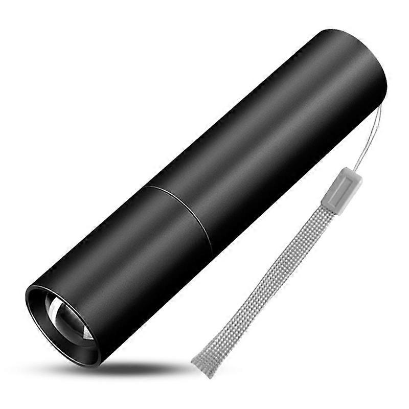 USB Rechargeable LED Flashlight - 3 Modes, Waterproof, Mini Flashlight (Black)
