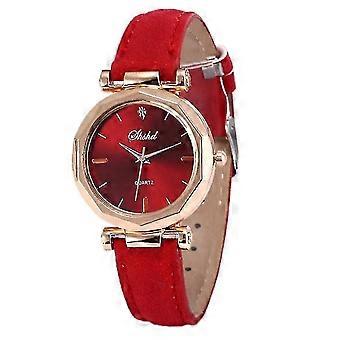 Fashion Women Leather Casual Watch Luxury Analog Quartz Crystal Wristwatch