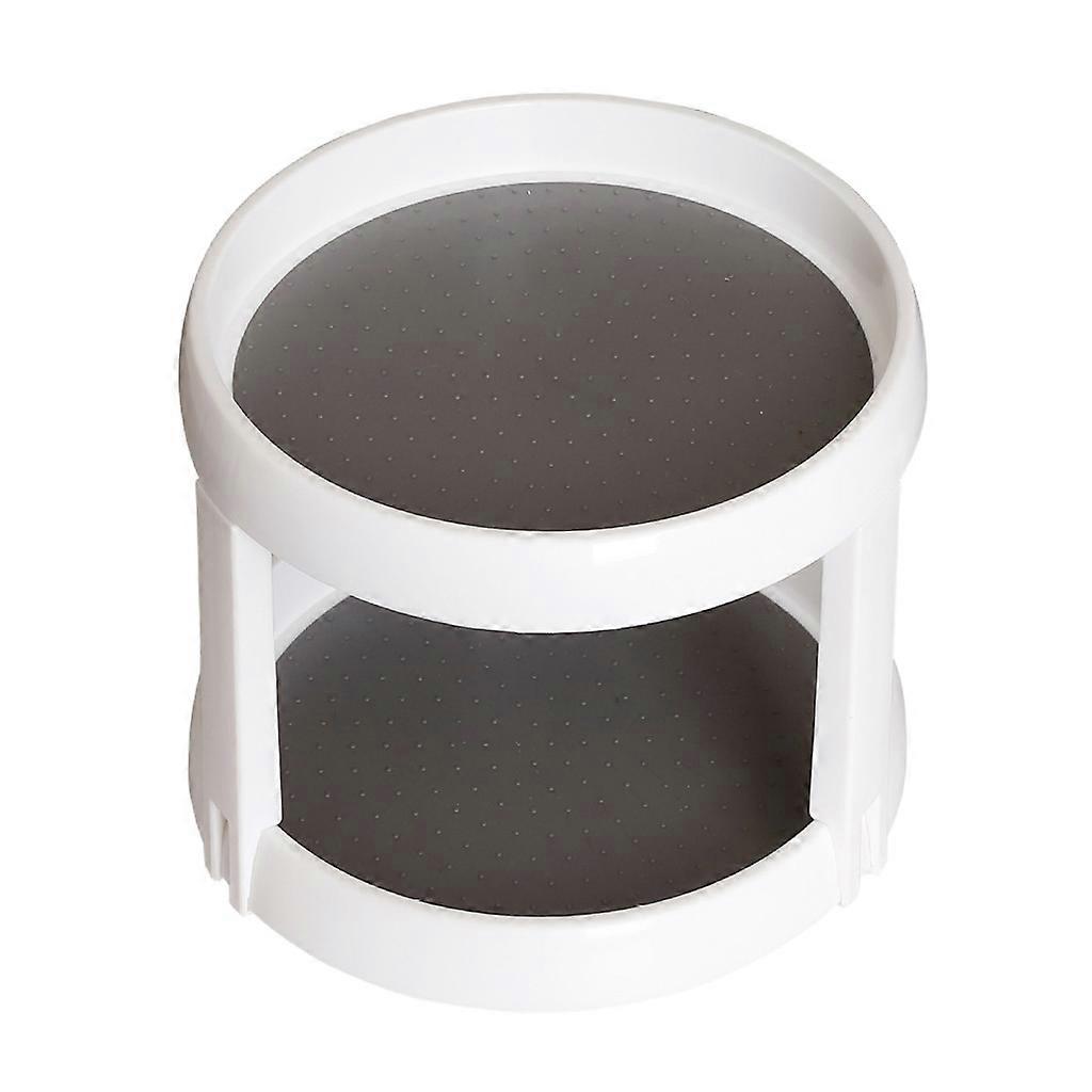 Rotatable Spice Rack Double Layer Turntable Desktop Storage Holder Rotating Spice Bracket