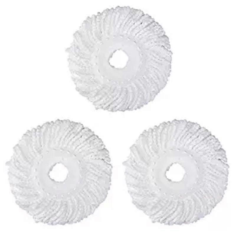 3 Replacement Mop -head Refill For 360 Spin Magic Mop-microfiber Replacement Mop Head-round Shape