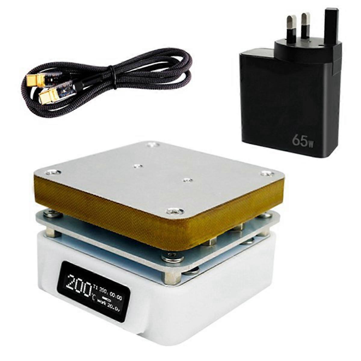 T55 Smart Mini Thermostat Einstellbare Heizung Lötstation PCB Vorwärmstation Unterstützung PD / DC-Netzteil UK-Stecker