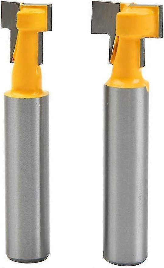 2pcs T Shape Slot Router com 8mm Shank Steel Handle, 3/8" e 1/2" Slot Cutter Tw