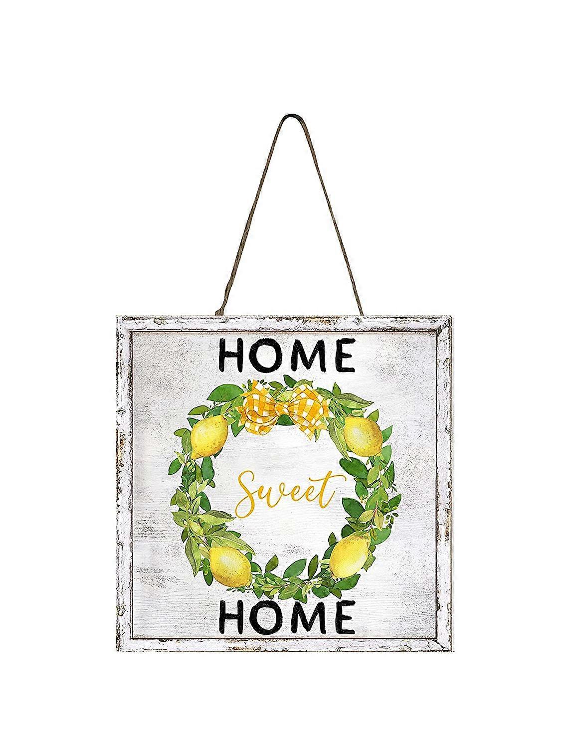 Αρχική Sweet Home Στεφάνι Λεμόνι Ξύλο Μίνι Πινακίδα 5" x 5"