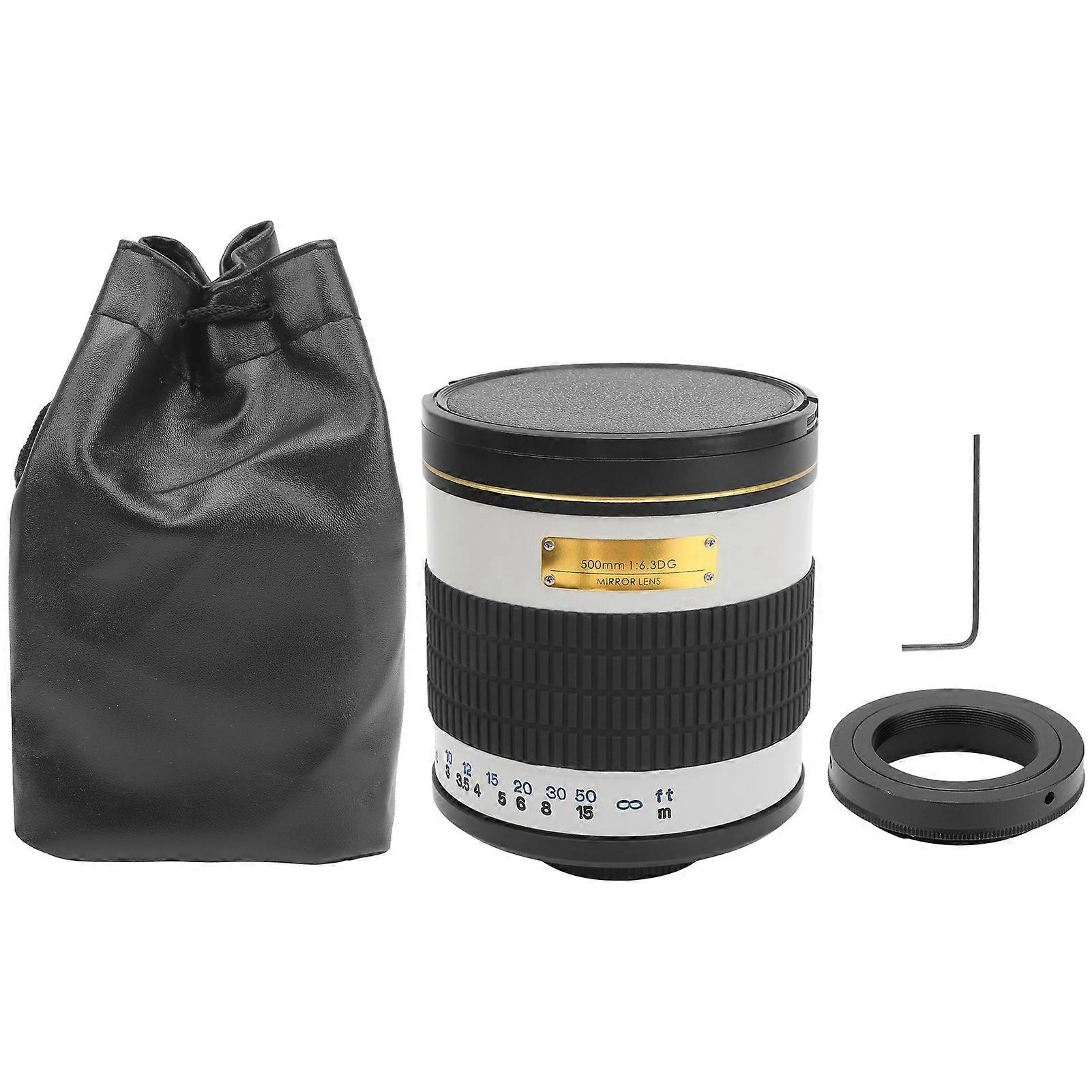 500mm f/6.3 Manual Focus Ultra Telephoto Mirror Lens Compatible with Canon EF-Mount DSLR Cameras, White