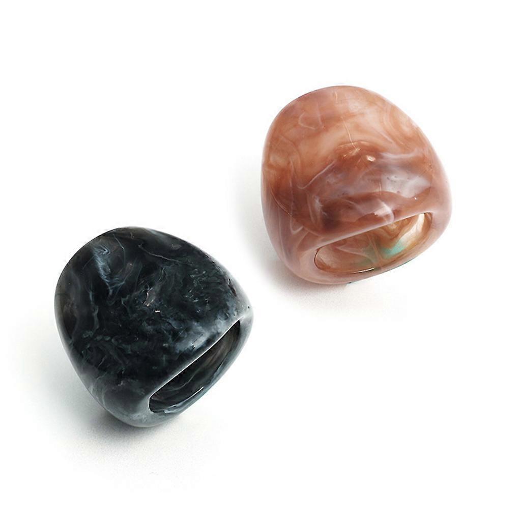 2 st harts stapelbar akryl ring bred tjocka ringar kit smycken för flickvän