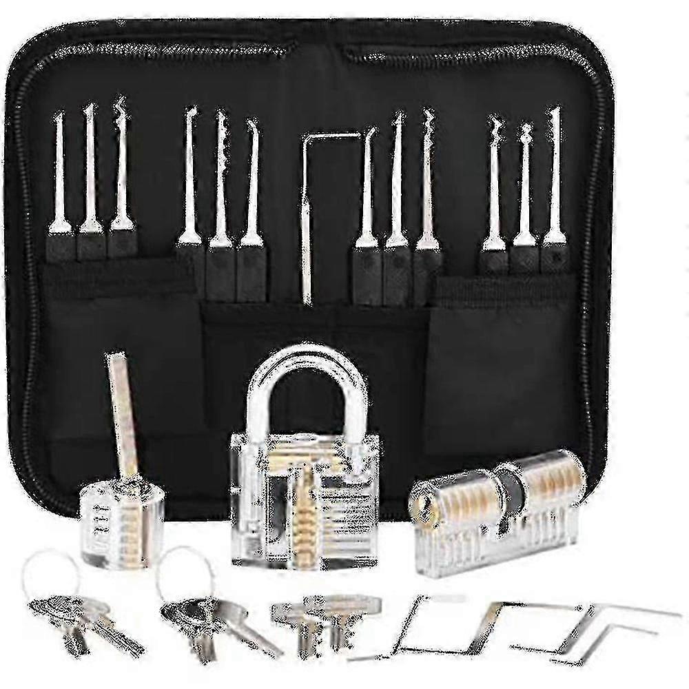 Multifunctional Lock Repair Tool Set Professional Lock Picking Kit (black)