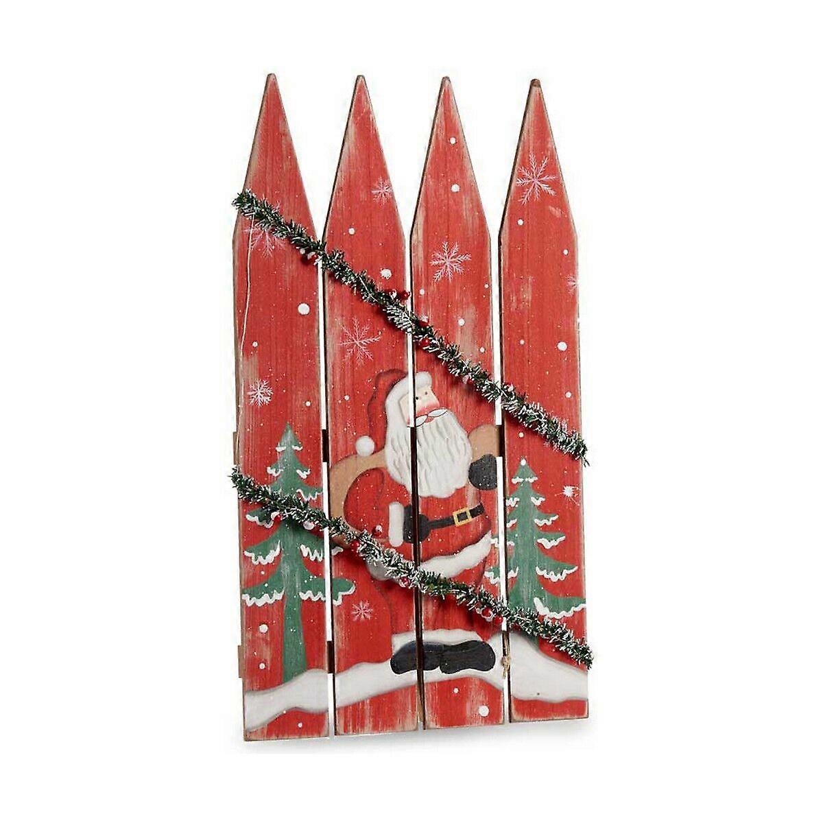 Christmas bauble Krist+ White Red Green Father Christmas Fence 34,7 x 4 x 60 cm