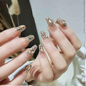 Kaninchen Diamant Lange Gefälschte Nägel Charmante Com Gelee Kleber Modell
