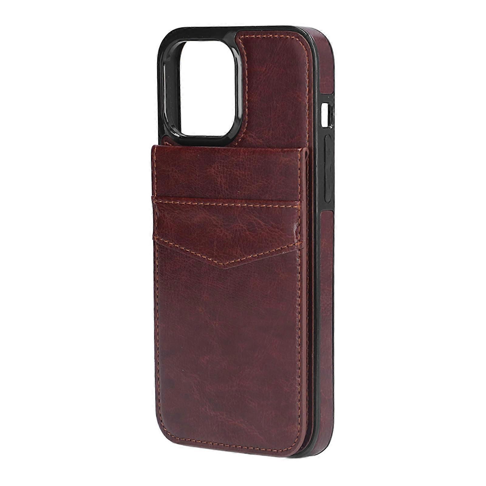 iPhone 13 Pro Max Leather Wallet Case - Magnetic Buckle, Card Holder, Stand Function