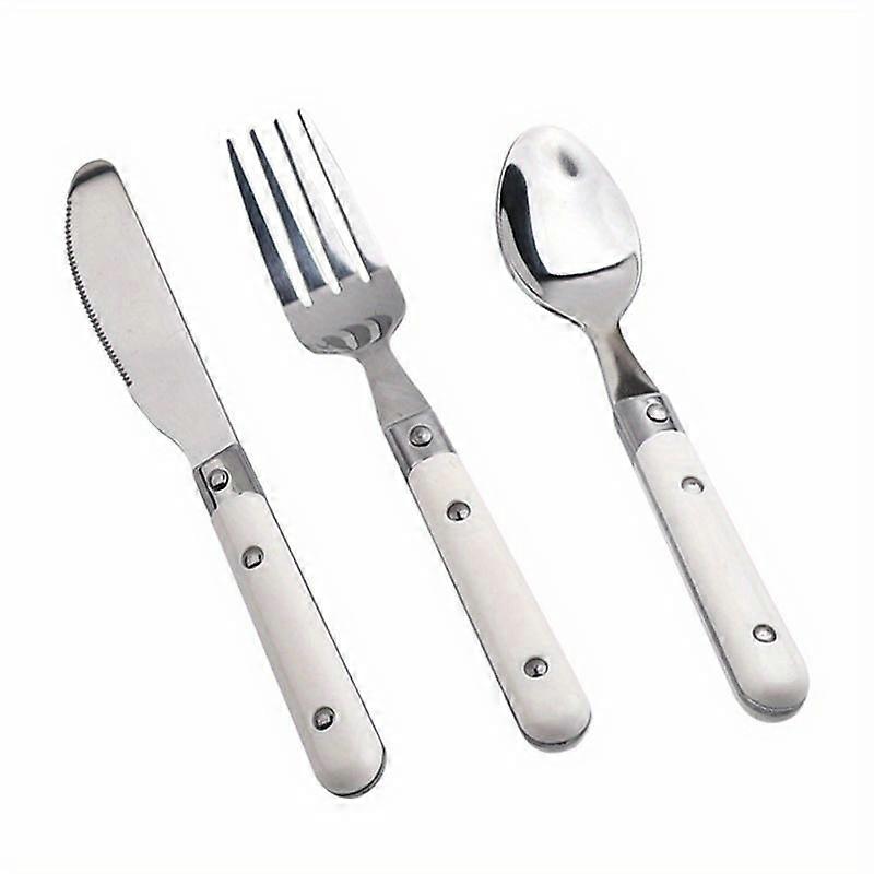 3pcs/set Portable Blockware Set for Cartoons Western Cutlery 304 Stainless Steel Knife Fork Spoon Dinner Tableware
