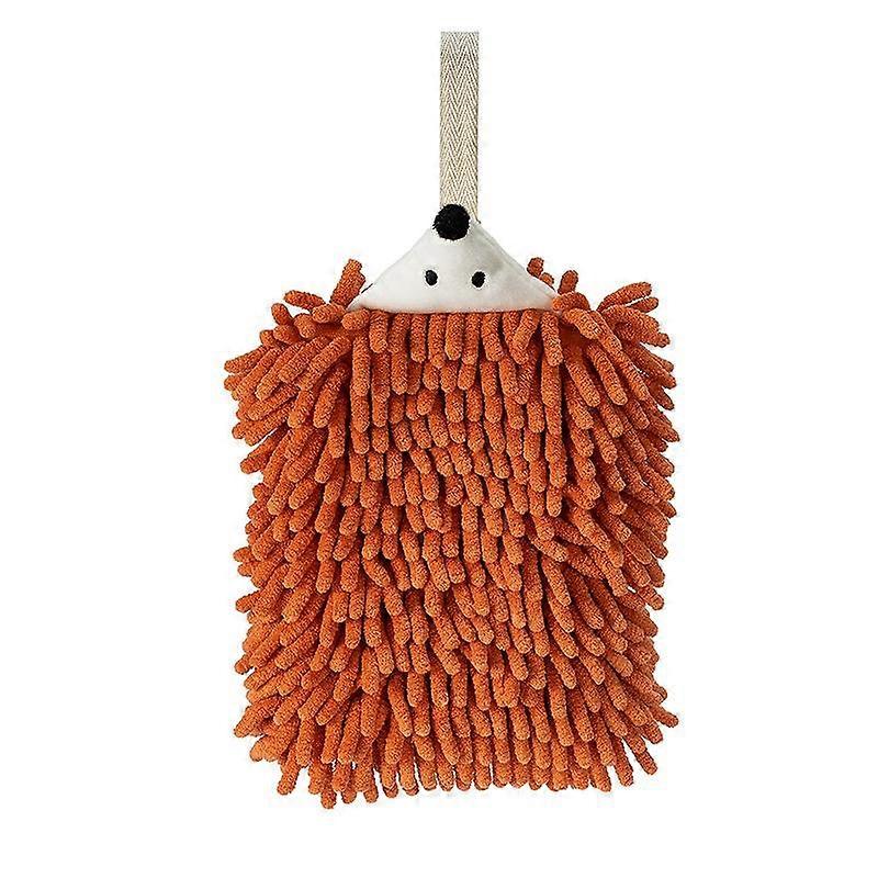 Chenille Hand Towels Kitchen Bathroom Hand Towel with Hanging Loops Quick Dry Soft Absorbent Microfiber Towels Animal Hedgehog