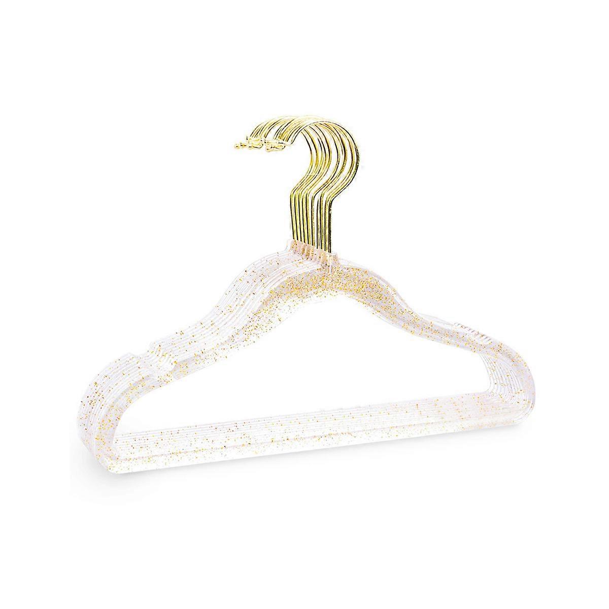 10PCS Plastic Clothes Hangers 40cm Transparent Seamless Clothes Racks