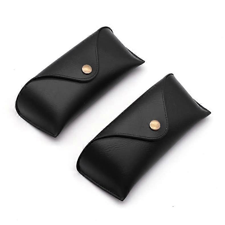 PU Leather Eyeglass Case 2 Pcs, Protective Eyewear Case, Compact Fit For Most Glasses