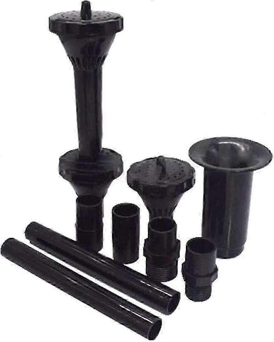 9pcs Small Nozzle Heads Kit Nozzle Water Fountain Fountain For Pond Fountain Submersible Pump Black Pool