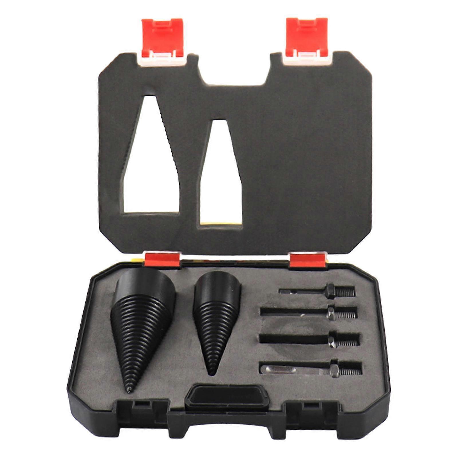 6 Pieces Wood Log Splitter Splitting Drill Bit Kit Screw Cones Durable