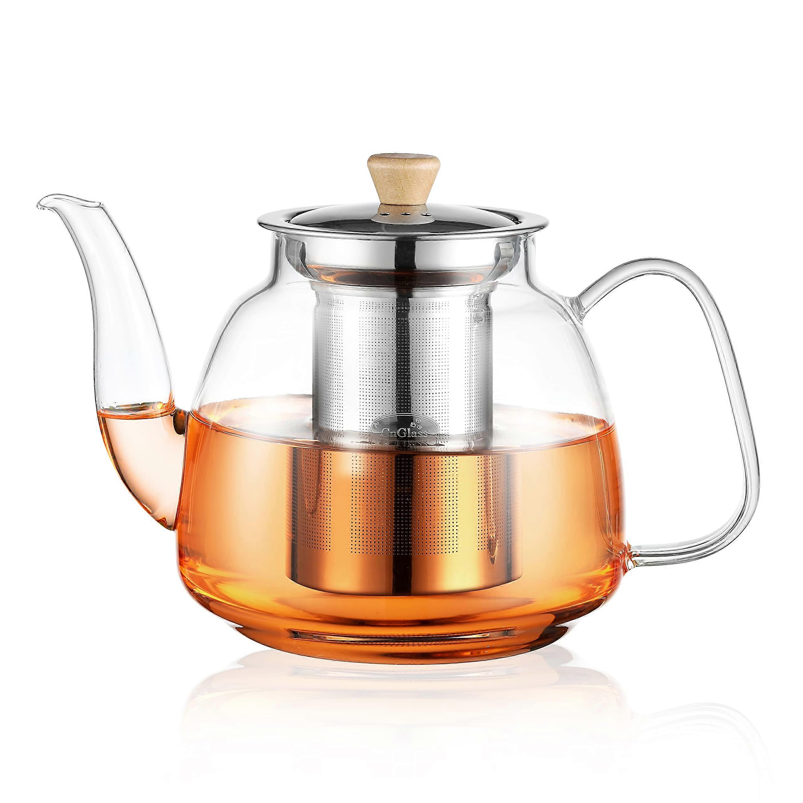Clear Teapot for Blooming Tea and Loose Leaf Tea 37.5oz