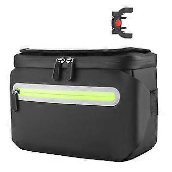 Large Capacity Bike Front Storage Pouch Bicycles Handlebar Bag with Shoulder Strap Reflective Cycling Phone Bag  grey