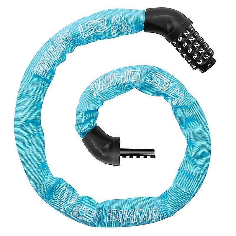 WEST BIKING YP0705119 Bicycle Anti Theft Chain Lock 5 Digit Combination Lock for Mountain Bike - Lak
