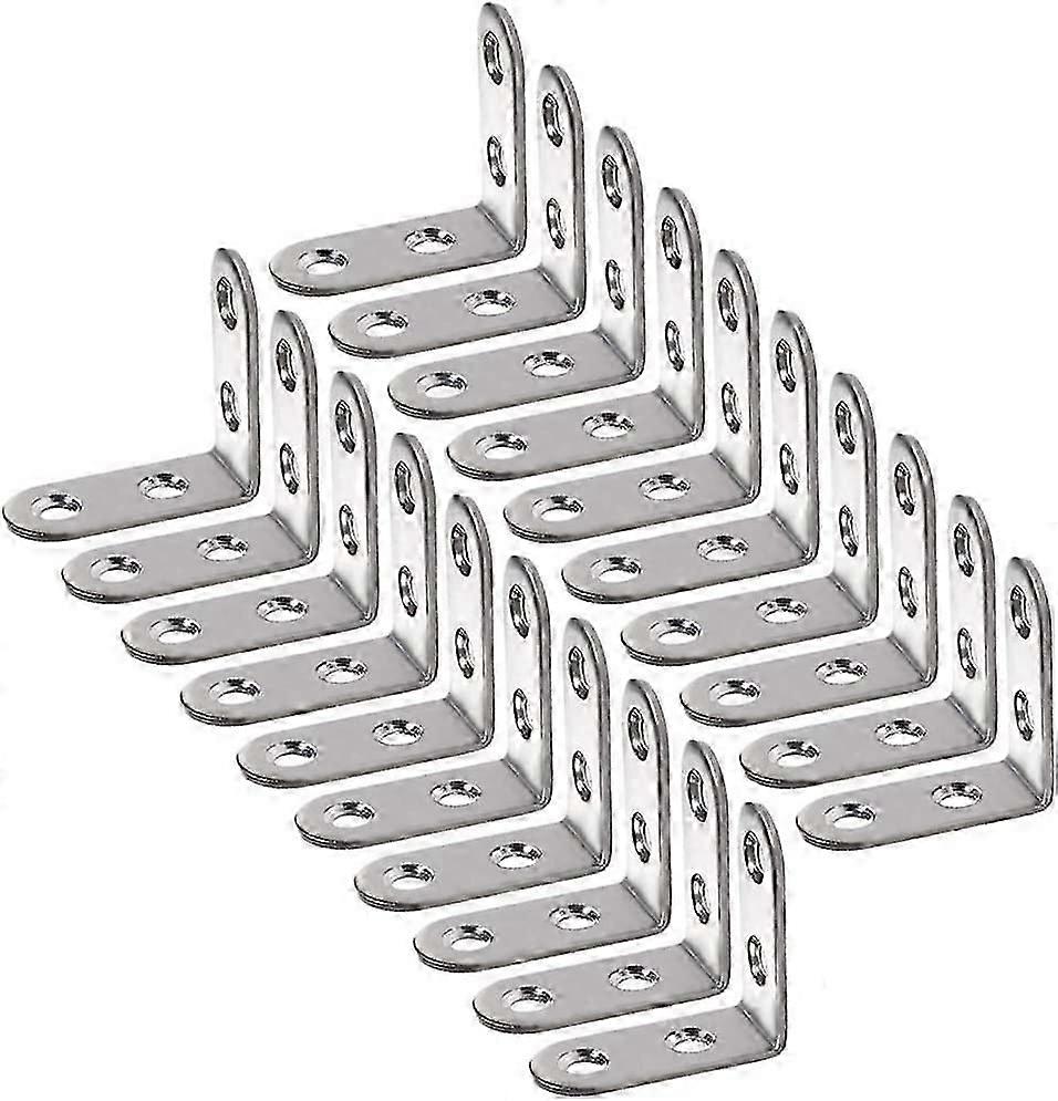 20 Pcs Right Angle Brackets, 90 Degree Right Angle Brackets 40 * 40mm Stainless Steel Angle Brackets