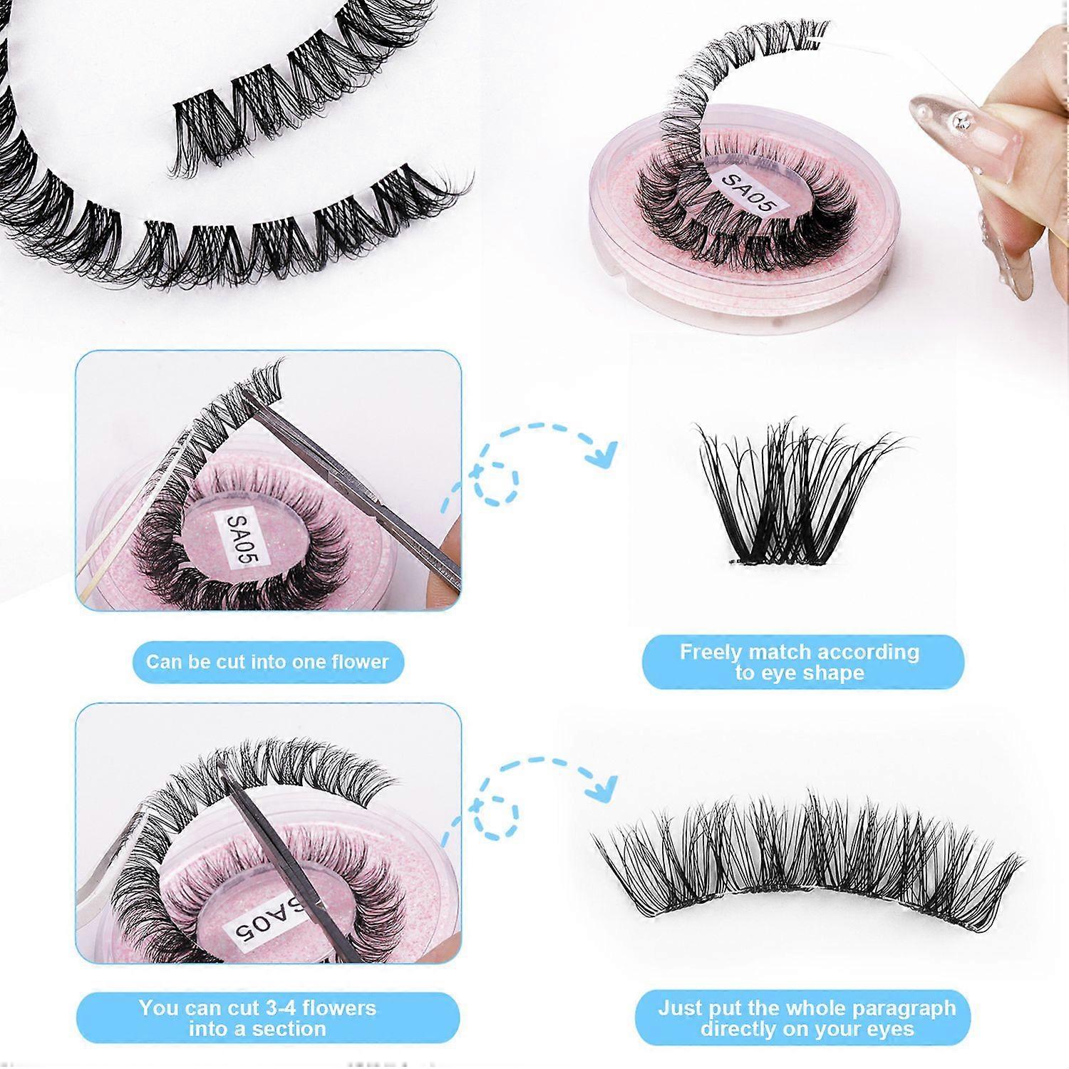 Z'LRAQI BEAUTY DIY Τμήμα Ψεύτικες βλεφαρίδες Συστάδες βλεφαρίδων Δωρεάν κοπή μεμονωμένων ψεύτικων βλεφαρίδων C Cu