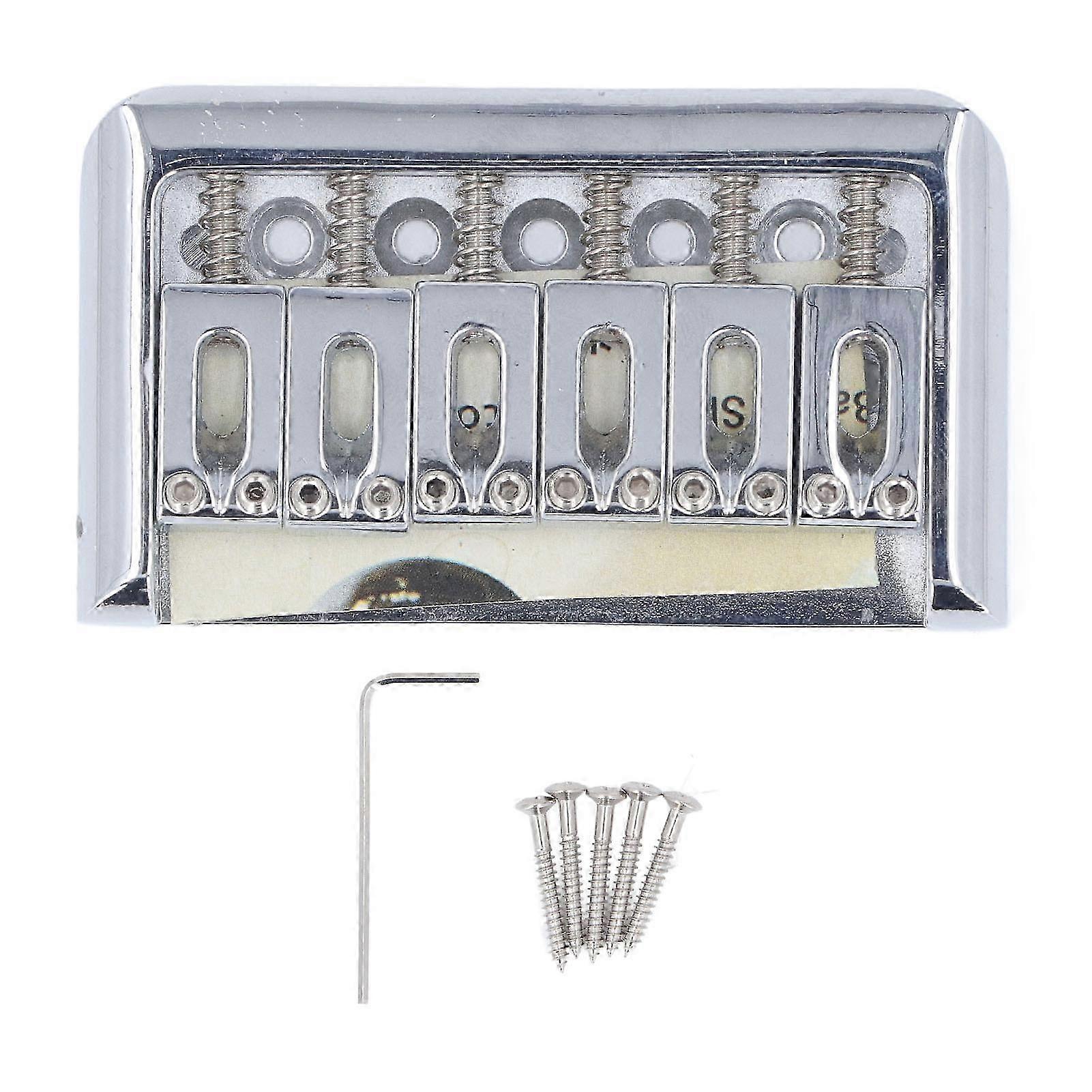 Hardtail Bridge with Saddles Metal 6 String Fixed Replacement for Strat Electric Guitar