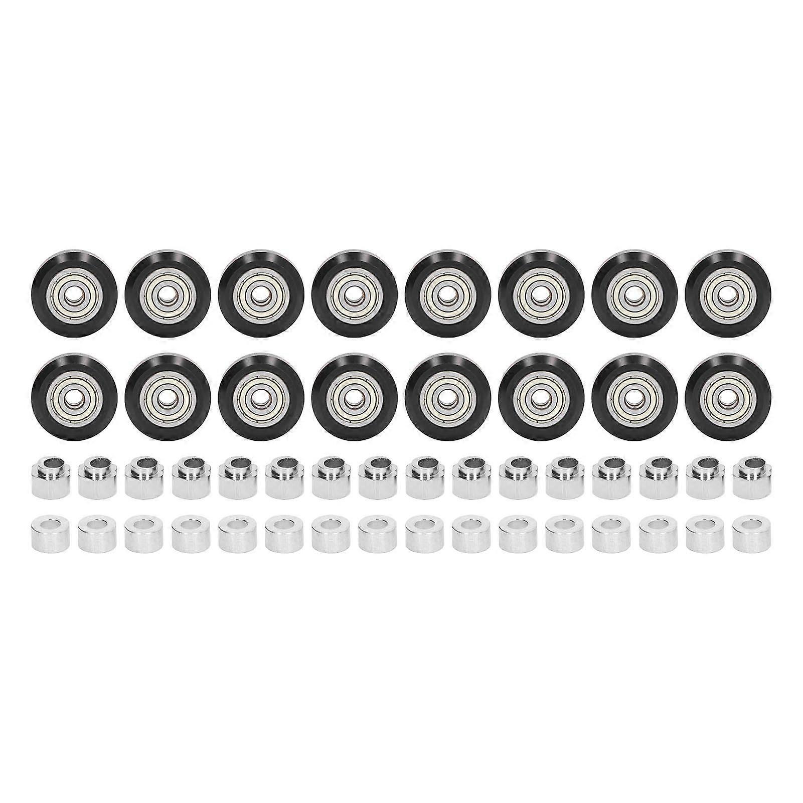 48pcs 3D Printer Pulley Block Stable Low Friction POM Precision Steel Pulley Block for Print Shop