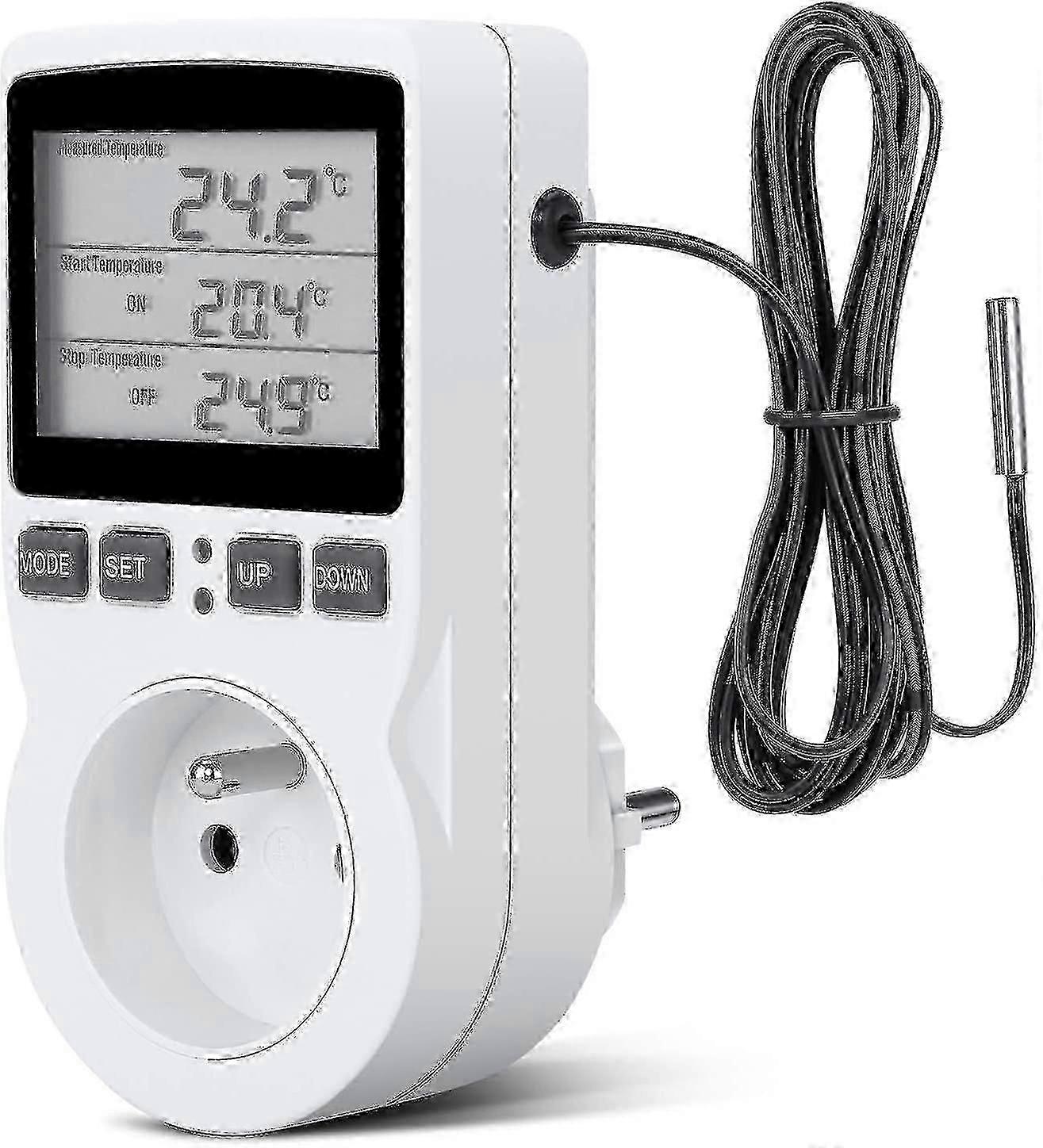 Starlight-digital Temperature Controller, Heating Cooling Thermostat Socket Lcd Temperature Controller, 230v For Greenhouse Farm Temperature Controlle